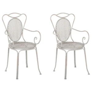 Set 2 Garden Chairs CILENTO metallo Grey