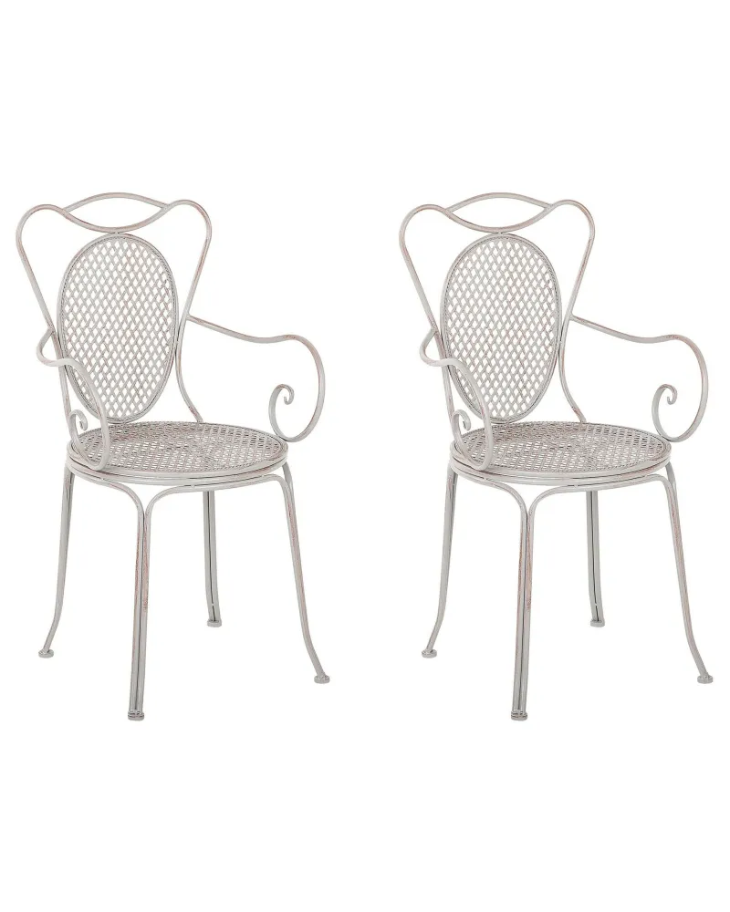 Set 2 Garden Chairs CILENTO metallo Grey