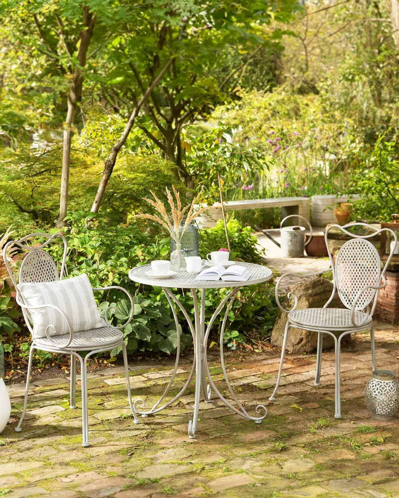 Set 2 Garden Chairs CILENTO metallo Grey