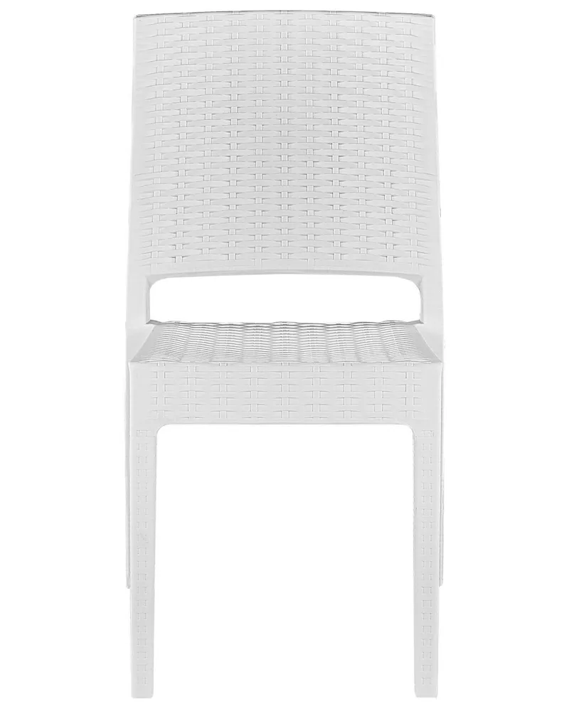 Set 2 Garden Chairs FOSSANO Synthetic Material White - Con Cuscini Inclusi