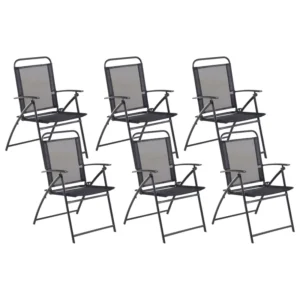 Set 6 Garden Chairs LIVO Metallo Black