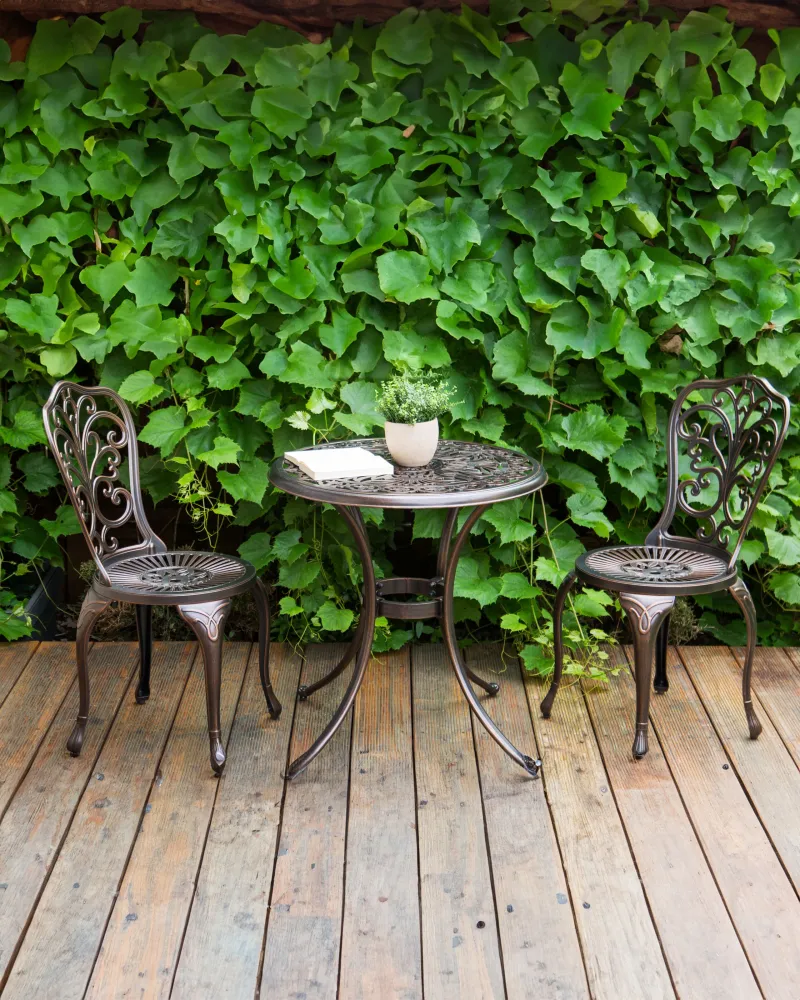 Set 2 Garden Chairs TRIORA Ferro Brown