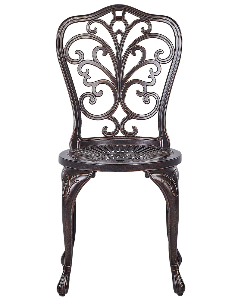 Set 2 Garden Chairs TRIORA Ferro Brown