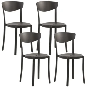 Set 4 Garden Chairs VIESTE Synthetic Material Nero notte