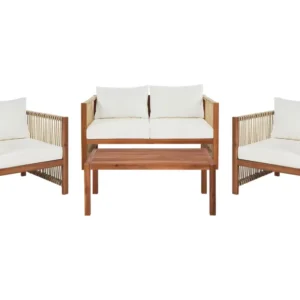 Set da giardino ANTRIA Legno d'acacia Crema per Soggiorno Esterno