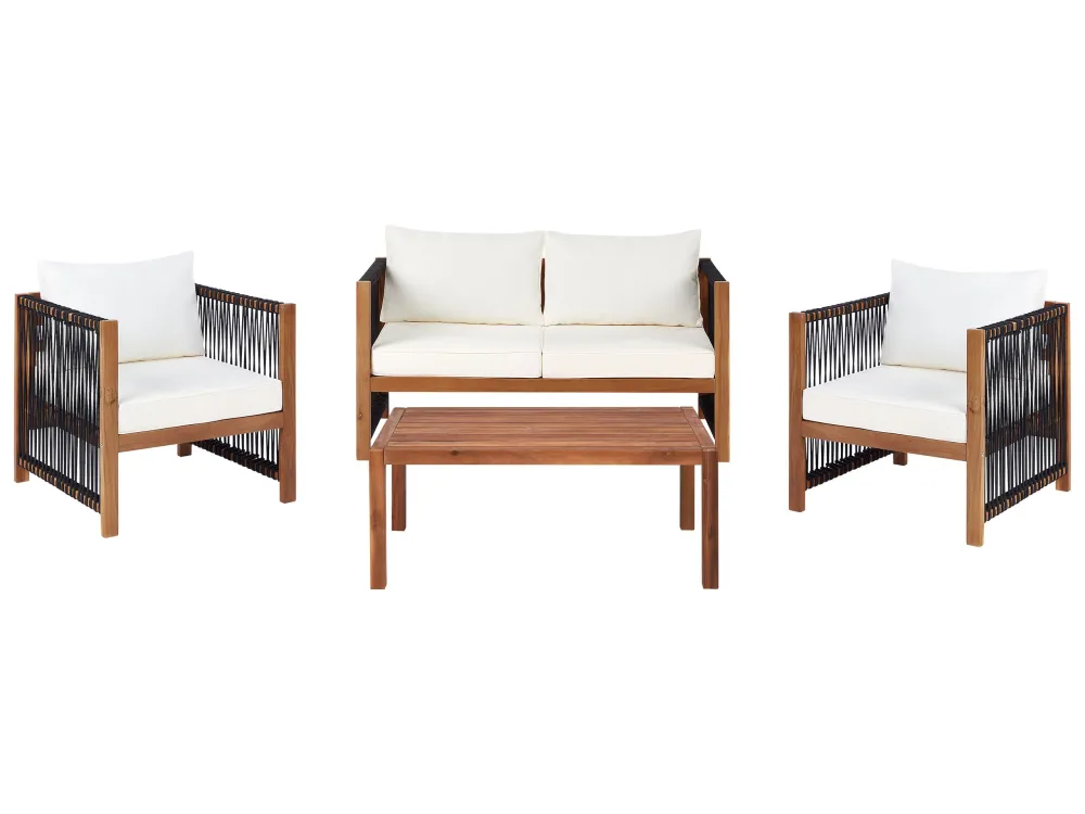 Set da giardino ANTRIA Legno d'acacia Nero Alluminio e Tessuto