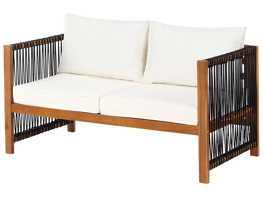 Set da giardino ANTRIA Legno d'acacia Nero Alluminio e Tessuto
