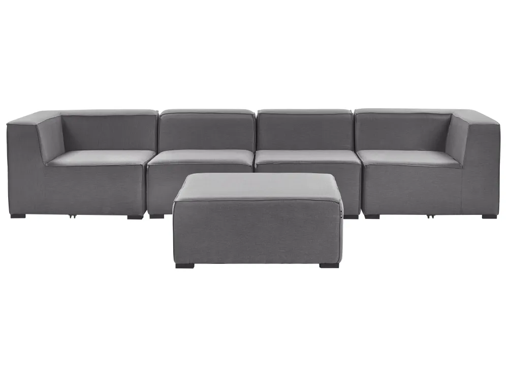 Set da giardino AREZZO Poliestere Grigio Materiale Resina Intrecciata