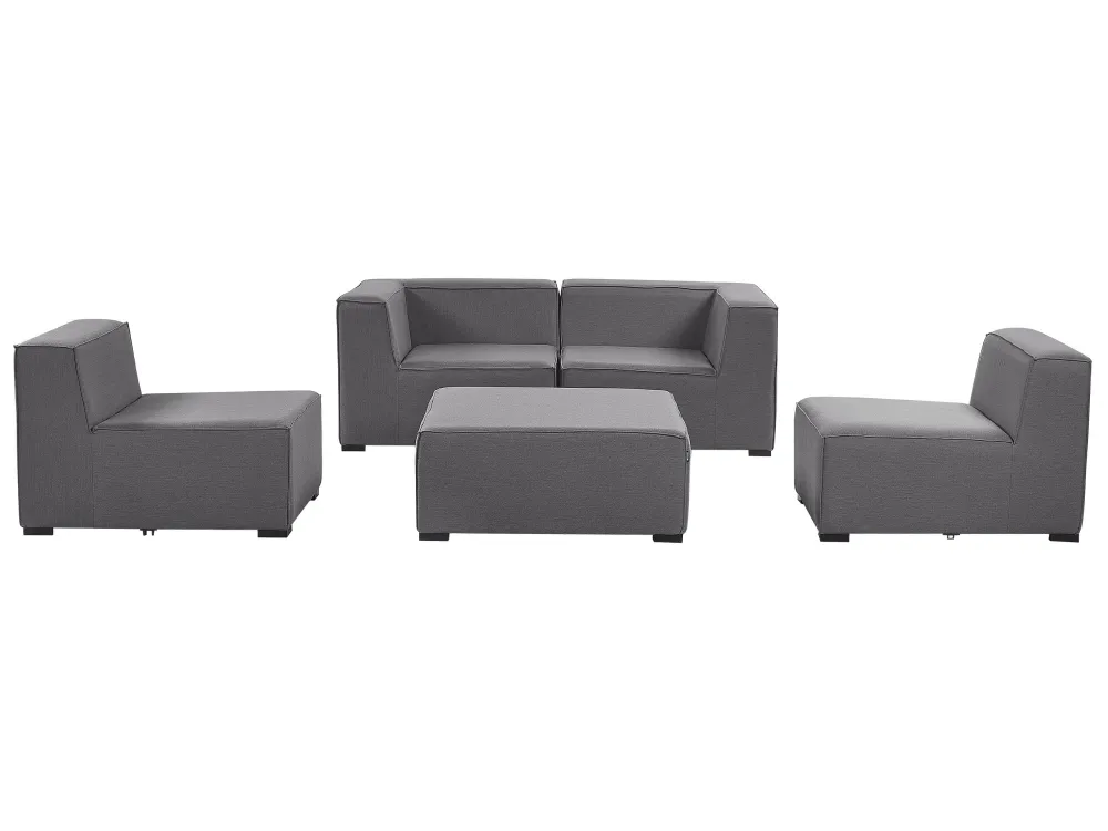 Set da giardino AREZZO Poliestere Grigio Materiale Resina Intrecciata