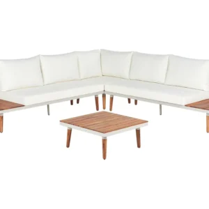 Set da giardino CORATO Legno d'acacia Bianco sudicio Reversibile