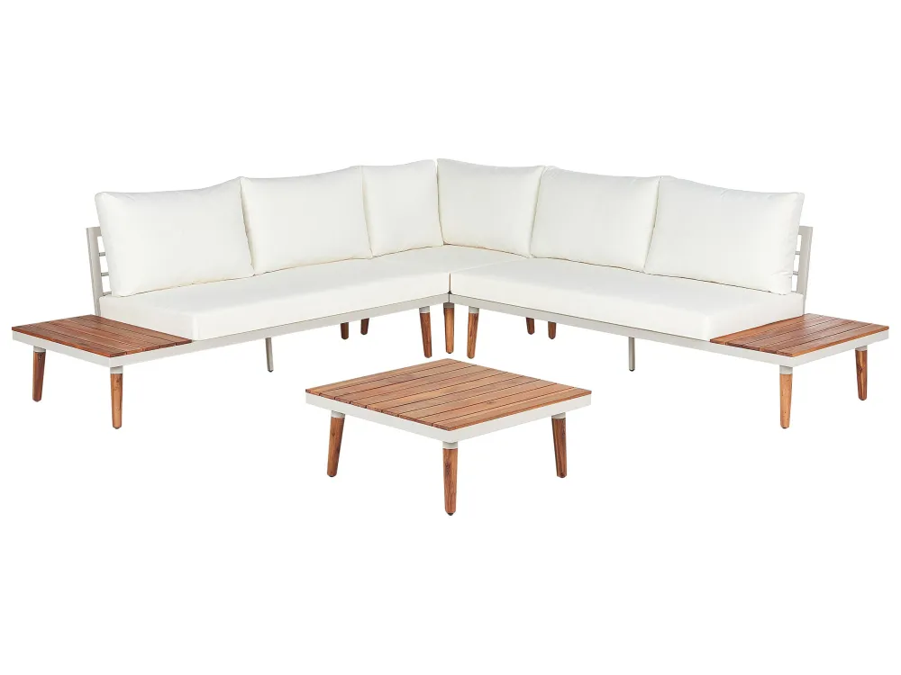Set da giardino CORATO Legno d'acacia Bianco sudicio Reversibile