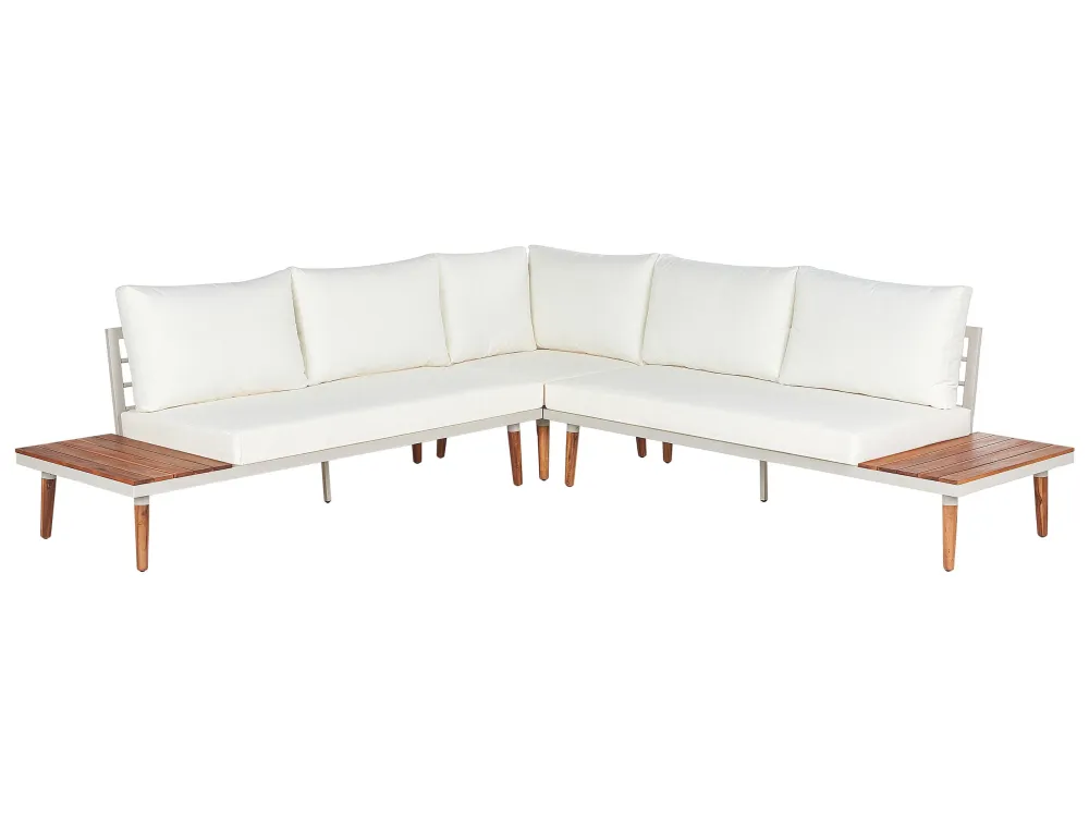 Set da giardino CORATO Legno d'acacia Bianco sudicio Reversibile