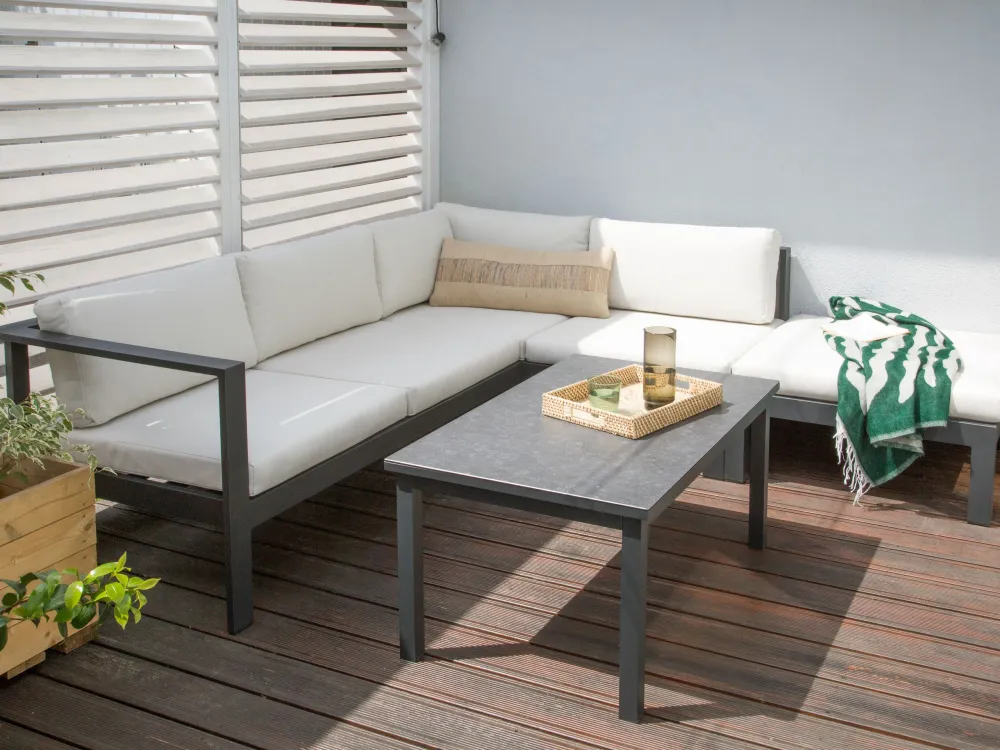 Set da giardino MESSINA Alluminio Bianco unto