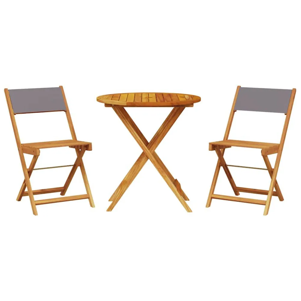 Set Giardino Premium Set da Bistrot 3pz Antracite Tessuto e Legno Massello