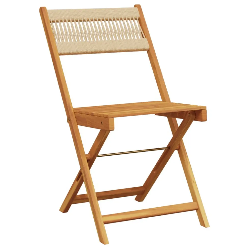 Set Giardino Premium Set da Bistrot 3pz Nocciola Polipropilene e Legno Massello