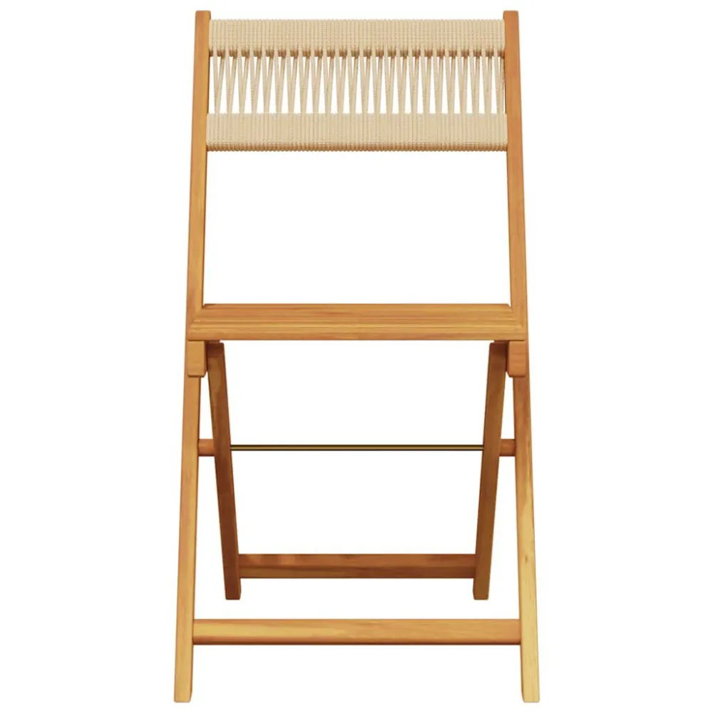 Set Giardino Premium Set da Bistrot 3pz Nocciola Polipropilene e Legno Massello