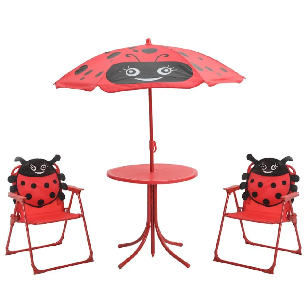 Set Giardino Premium Set da Bistrot da Giardino per Bambini con Ombrellone Rosso