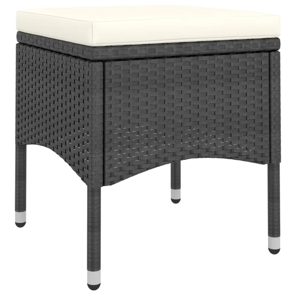 Set Giardino Premium Set da Bistrot per Giardino 5pz Polyrattan Vetro Temperato Nero
