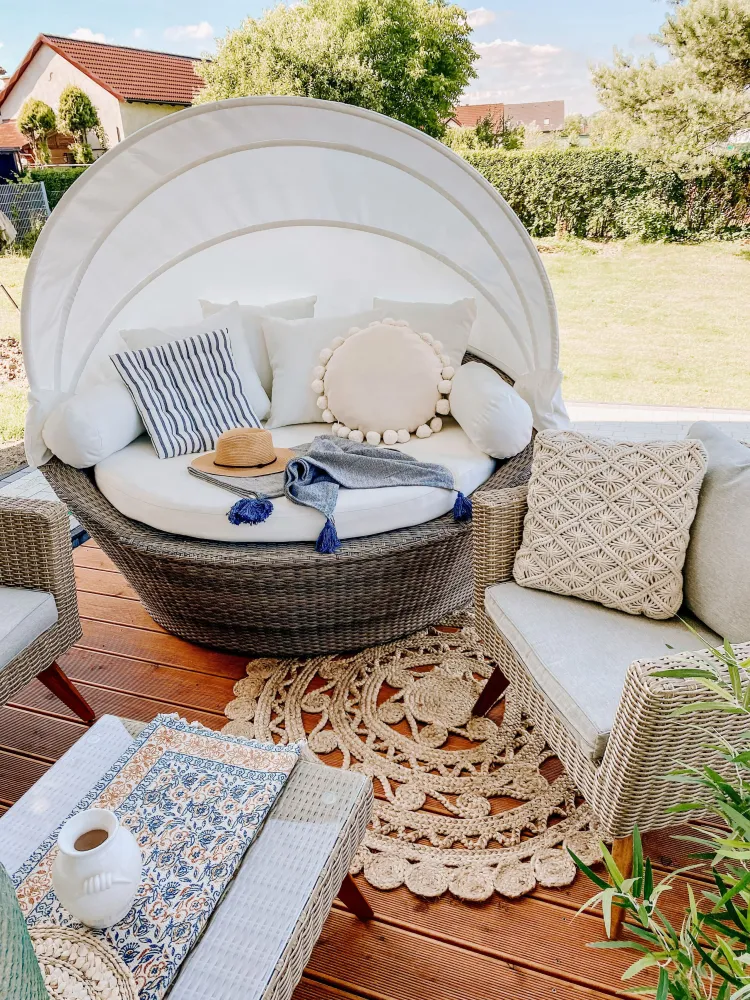Set Giardino Premium Set da giardino VITTORIA Rattan sintetico Grigio