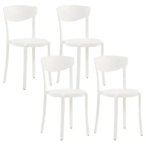 Set Giardino Premium Set di 4 sedie plastica bianca VIESTE
