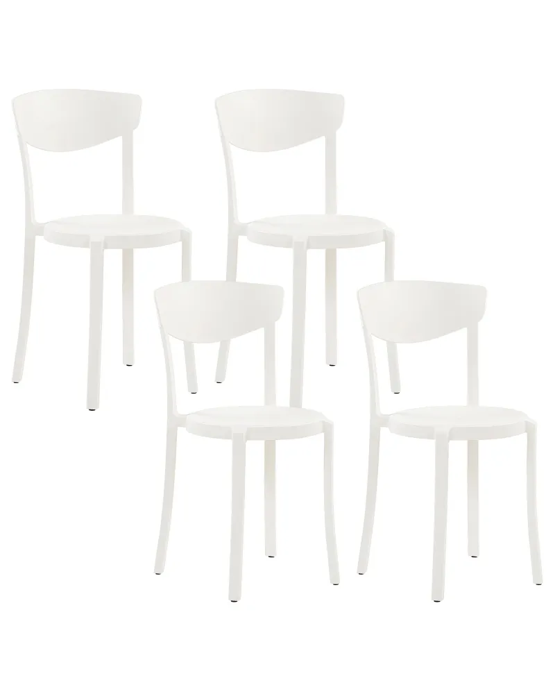 Set Giardino Premium Set di 4 sedie plastica bianca VIESTE
