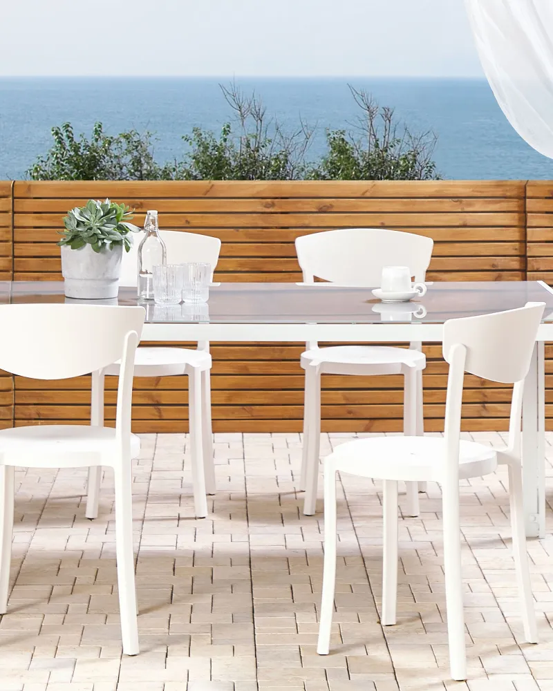 Set Giardino Premium Set di 4 sedie plastica bianca VIESTE
