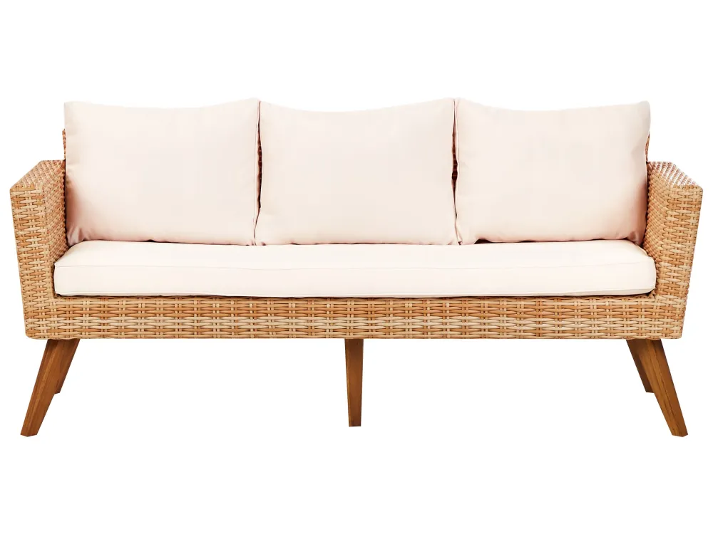 Set da giardino rattan sintetico bianco crema 5 posti VITTORIA XLbianco crema per Terrazzo e Cortile