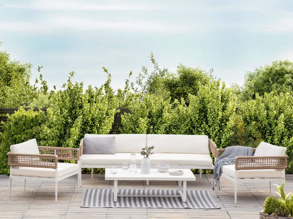 Set da giardino SERLA Alluminio Bianco Simmetrico Quick Assembly
