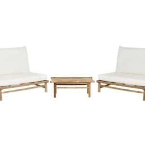 Set da giardino TODI Legno di bambù Bianco infangato