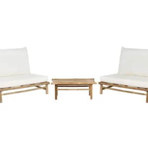Set da giardino TODI Legno di bambù Bianco imbrattato