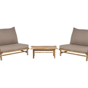 Set da giardino TODI Legno di bambù Tortora Materiale Resina Intrecciata