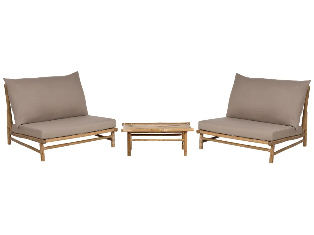 Set da giardino TODI Legno di bambù Tortora Materiale Resina Intrecciata