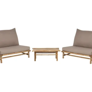 Set da giardino TODI Legno di bambù Tortora Alluminio e Tessuto