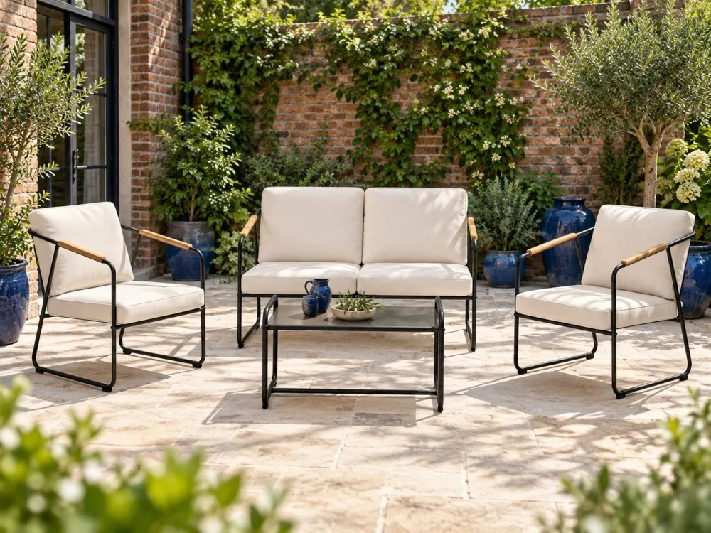 Set da giardino VEZZANA Acciaio Panna chiaro