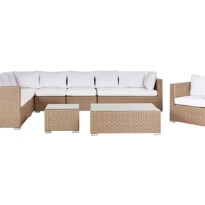 Set da giardino XXL Rattan sintetico Camoscio sabbia