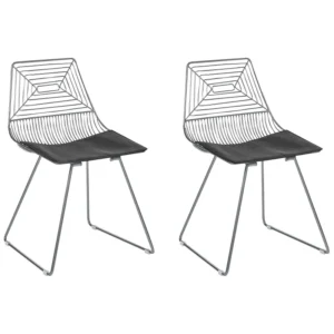 Set 2 Metallo Accent Chairs Silver BEATTY