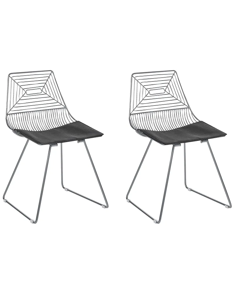 Set 2 Metallo Accent Chairs Silver BEATTY
