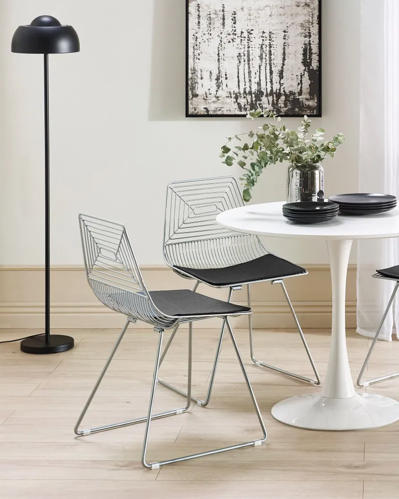 Set 2 Metallo Accent Chairs Silver BEATTY