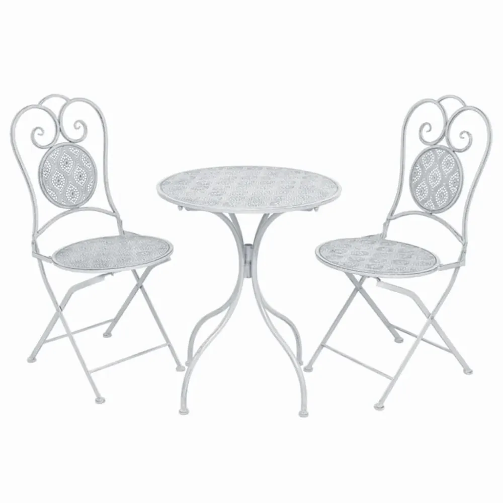 Set Modulare Set da Bistrò 3 pz Acciaio Bianco Grigiastro