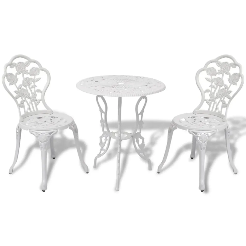 Set Modulare Set da Bistrot 3 pz Alluminio Pressofuso Bianco