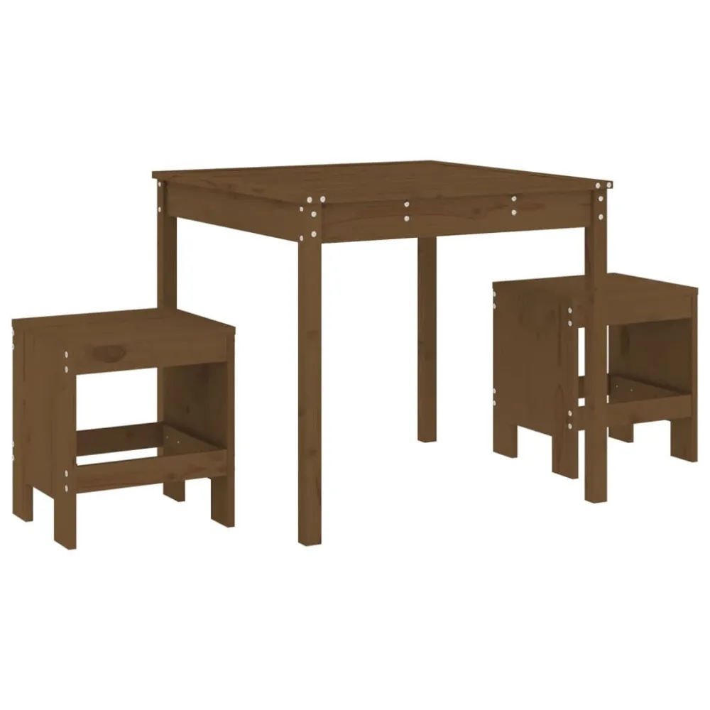 Set Modulare Set da Bistrot da Giardino 3 pz ambra Legno Massello di Pino