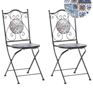 Set Modulare Set di 2 sedie da giardino CIVITA Metallo Nero