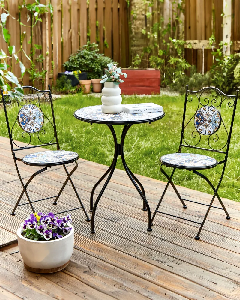 Set Modulare Set di 2 sedie da giardino CIVITA Metallo Nero