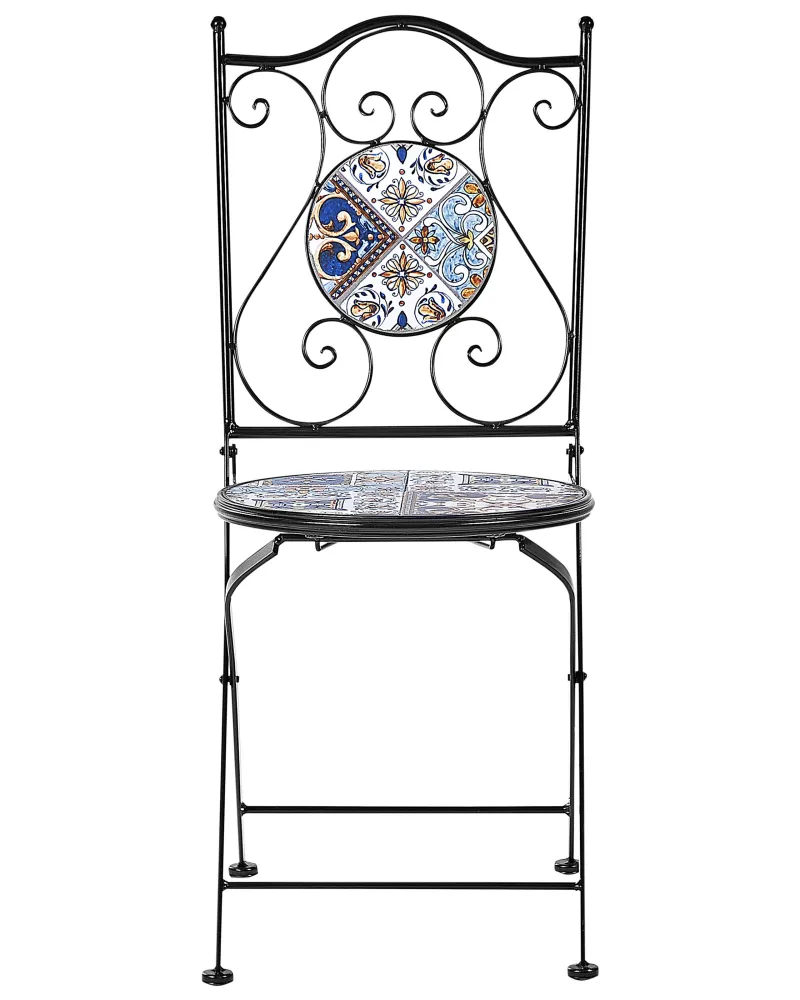 Set Modulare Set di 2 sedie da giardino CIVITA Metallo Nero