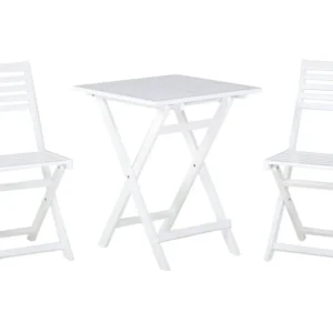 Set per Giardino Acacia Wood Garden Bistro Set White FIJI