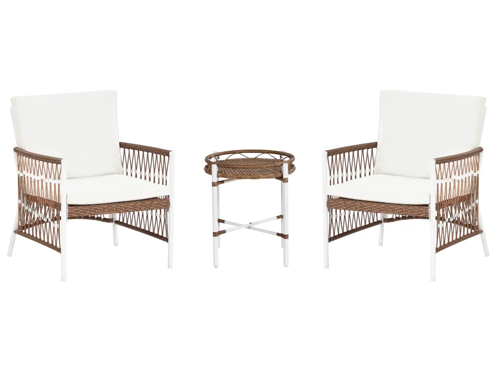 Set per Giardino Aluminium Garden Bistro Set White LEVICO