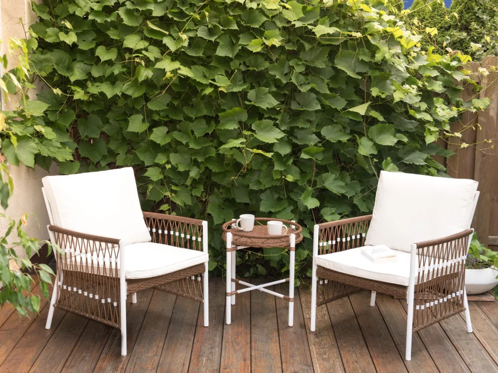 Set per Giardino Aluminium Garden Bistro Set White LEVICO