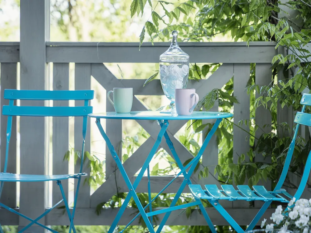Set per Giardino Set da balcone acciaio azzurro FIORI