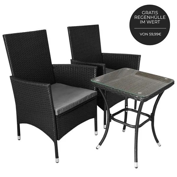 Set per Giardino Set da bistrò rattan Monster Jardi nero 27118