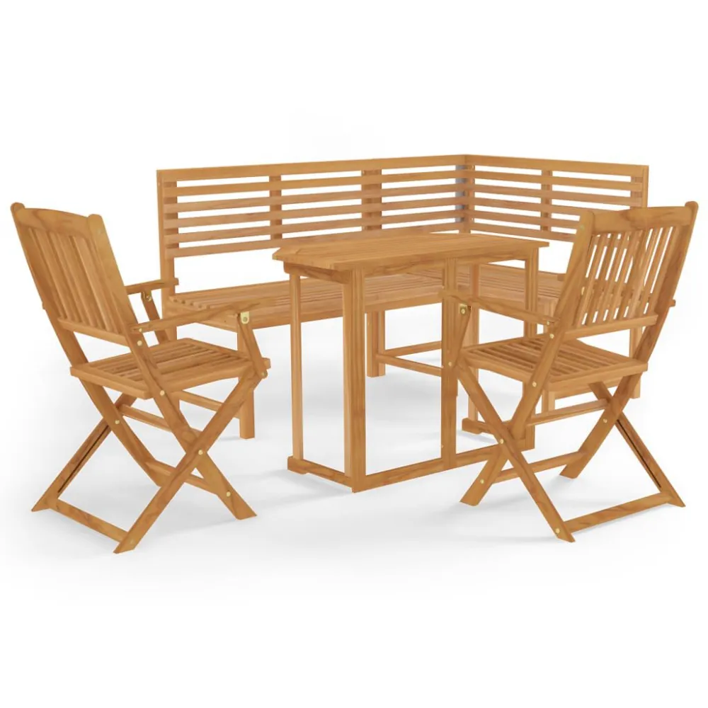 Set per Giardino Set da Bistrot 4 pz Legno Massello di Acacia